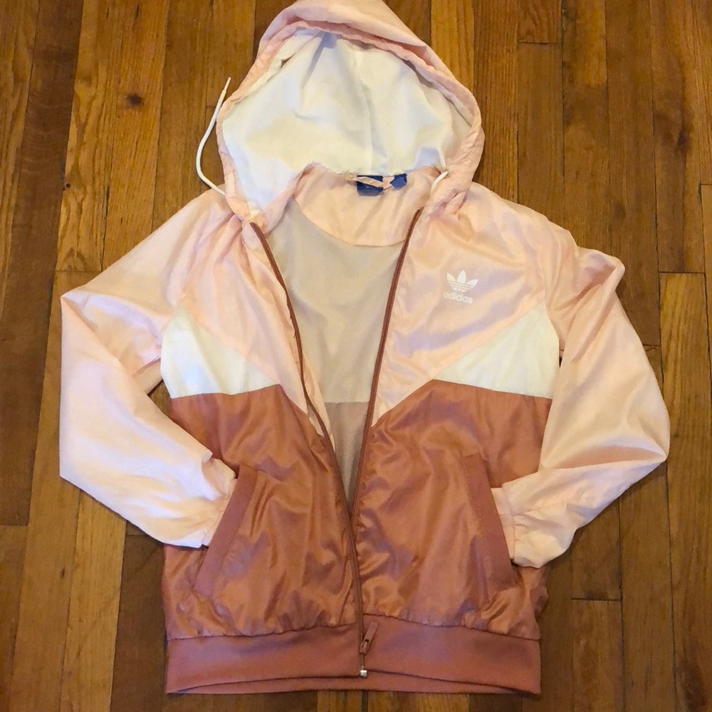 Pink Adidas windbreaker jacket